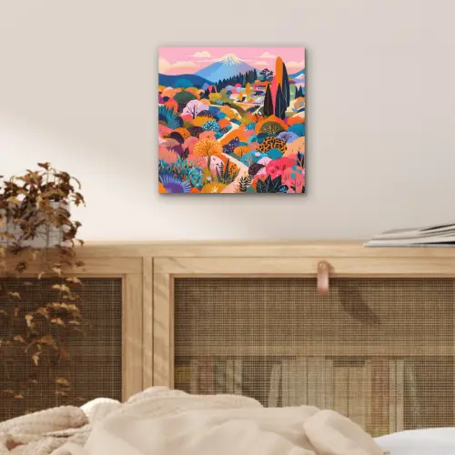 Witte bergtop - Modern - Kleurrijk aluminium wit klein -sfeer3