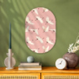 Modern - Kraanvogels - Roze Wandcirkel Ovaal Forex klein 630 -sfeer2