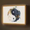 Yin Yang - Abstract - Zwart - Wit - Goud Light Box met batterij (Wandlamp) middel -z3d_website