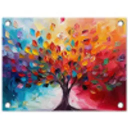 Boom - Levensboom - Kleurrijk - Abstract tuinposter los doek klein -3d