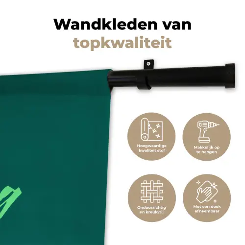 c'est la fucking vie - Groen - Handgeschreven Wandkleed katoen klein -sfeer2