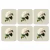 Cameliabloem - Wit - Groen onderzetter kurk middel -3d