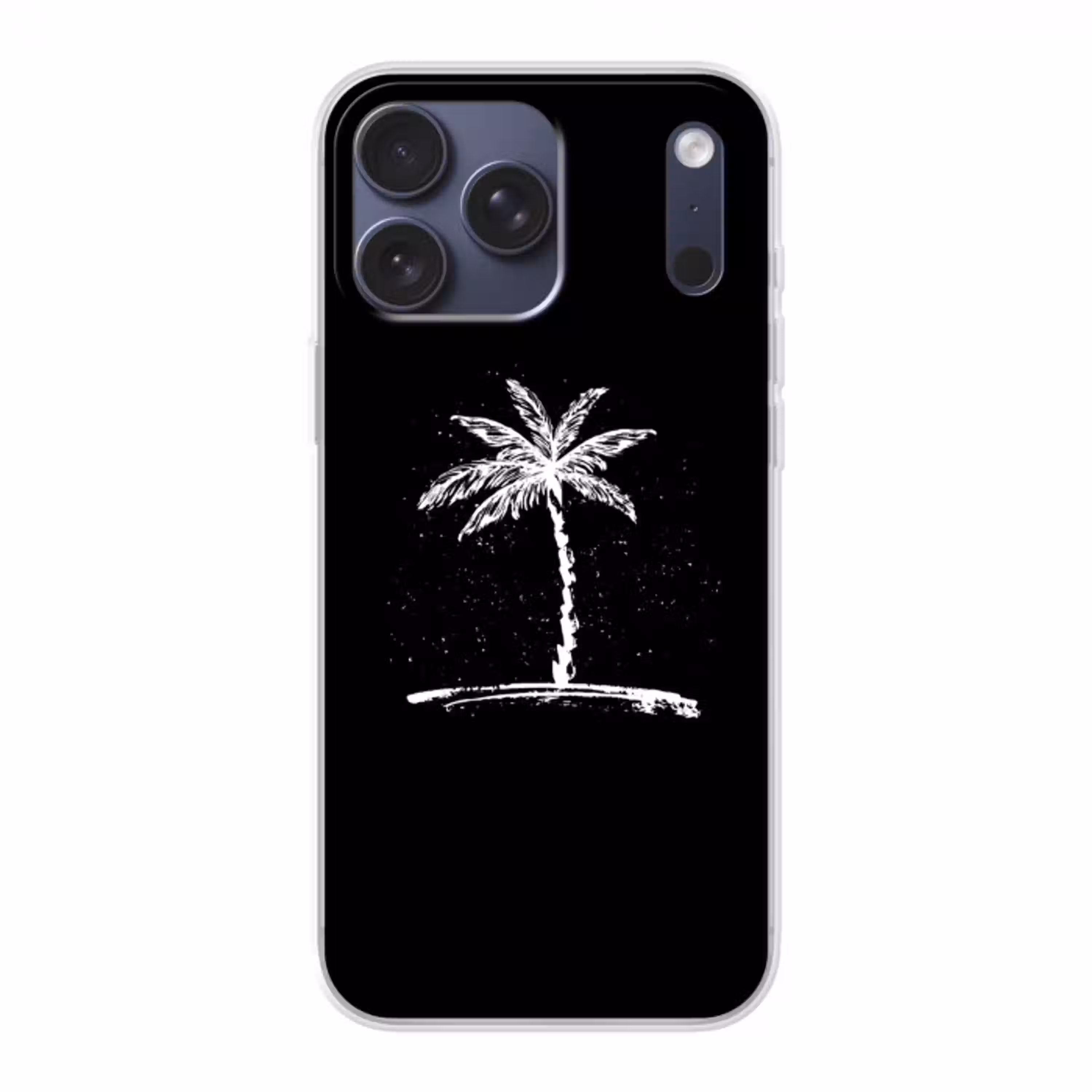 Palmboom - Wit - Zwart - Tropisch Telefoonhoesje iPhone 17 Pro Max klein -3d