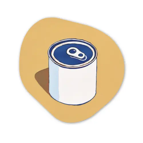 Blikje - Minimalistisch - Blauw - Illustratie Wandcirkel Organisch Forex 3mm klein -3d