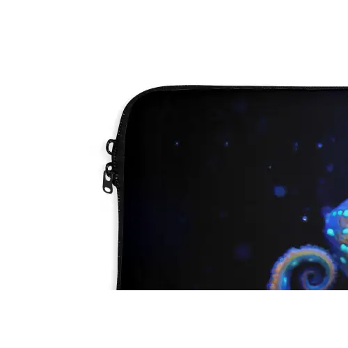 Octopus - Stippen - Blauw - Zee laptophoes neopreen klein -detail