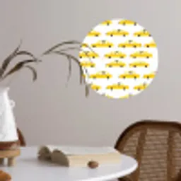 Taxi - Iconisch - Geel Wandcirkel behangsticker klein 186 -sfeer3
