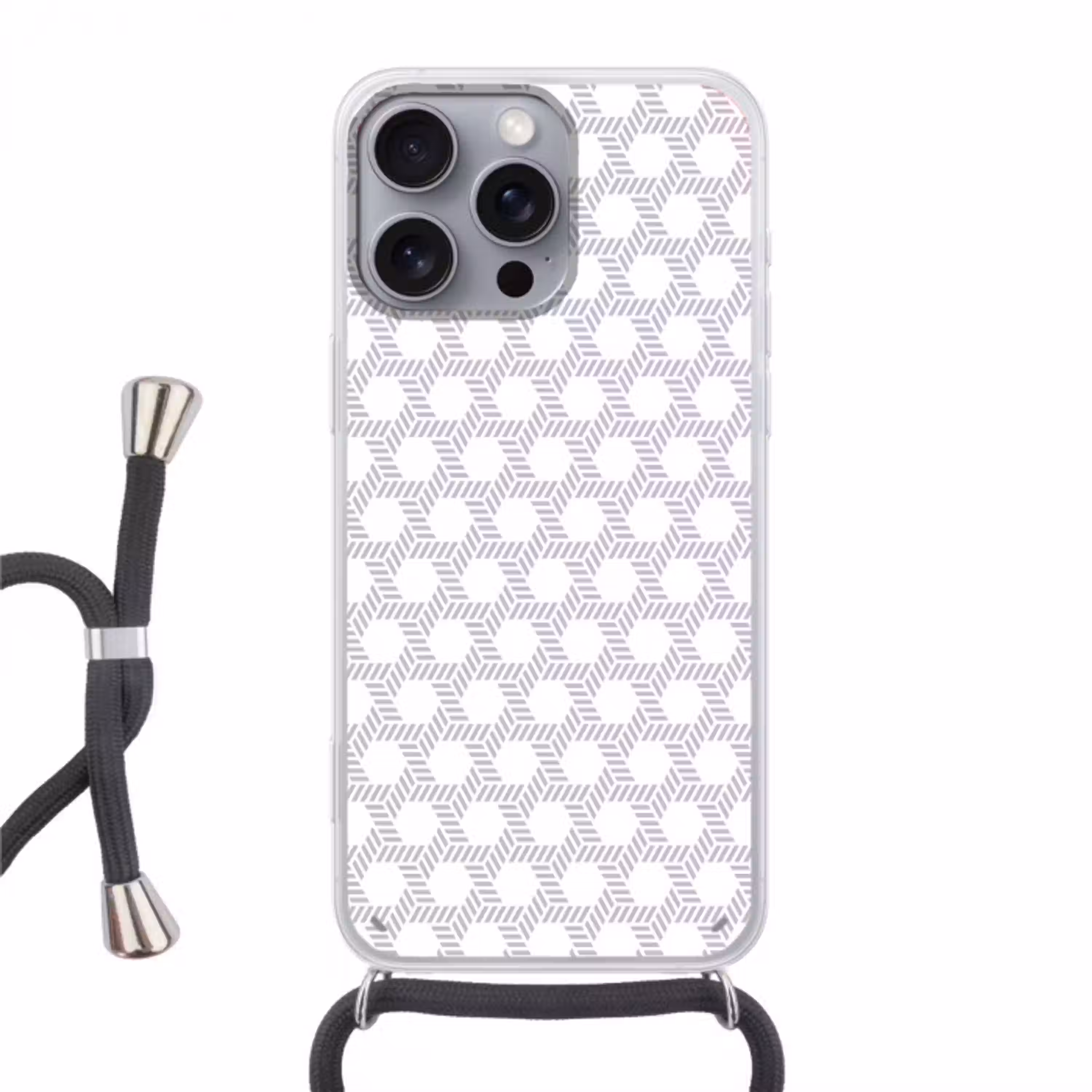 Grafisch - Patroon - Modern -  Opvallend - Begrensd Hoesje iPhone 16 Pro Max met koord klein 804 -3d