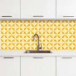 Patroon - Retro - Geel keuken achterwand 2 middel 871 -3d