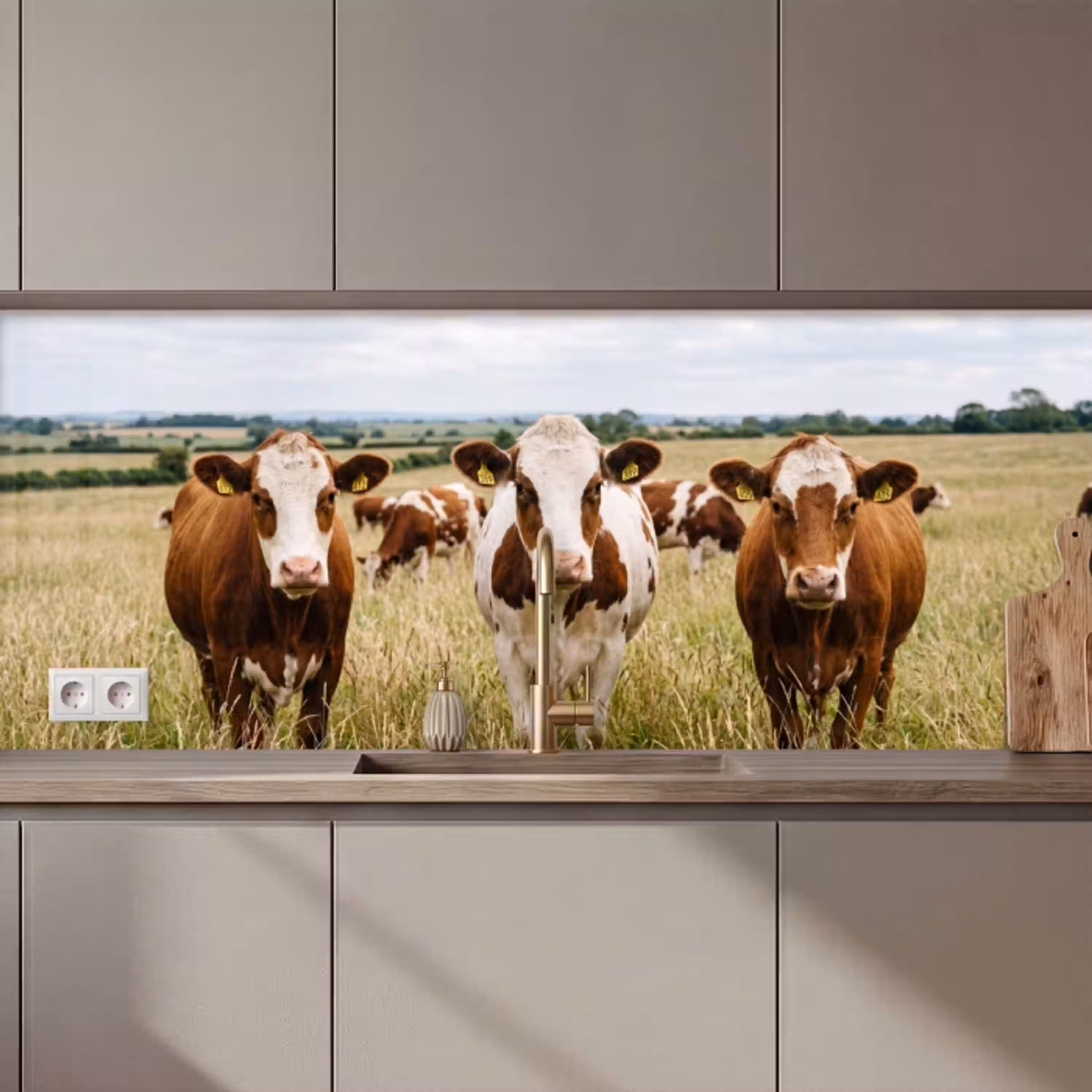 Koeien - Portret - Weide - Boerderij - Nieuwsgierig keuken achterwand 2 middel zz_3dshopping