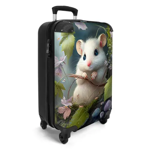 Muis - Bos - Bloemen - Illustratie - Bosdieren NBS - Handbagage koffer - Unisex middel -productfoto_3d