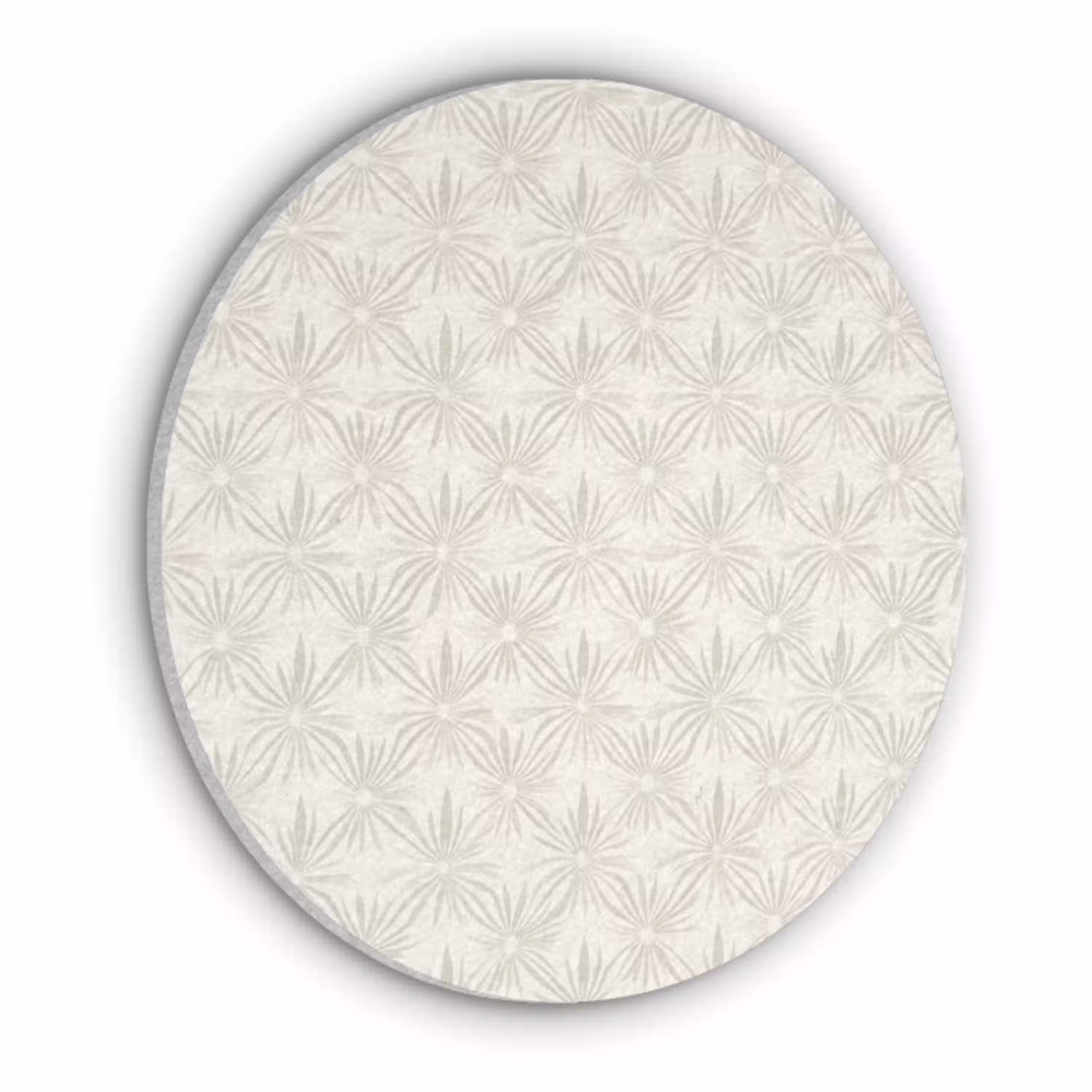 Patroon - Bloemen - Beige Akoestische PET Vilt - Rond klein 838 -3d