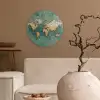 Wereldkaart - Gebroken tegels - Mozaïek Wandcirkel plexiglas klein -sfeer1