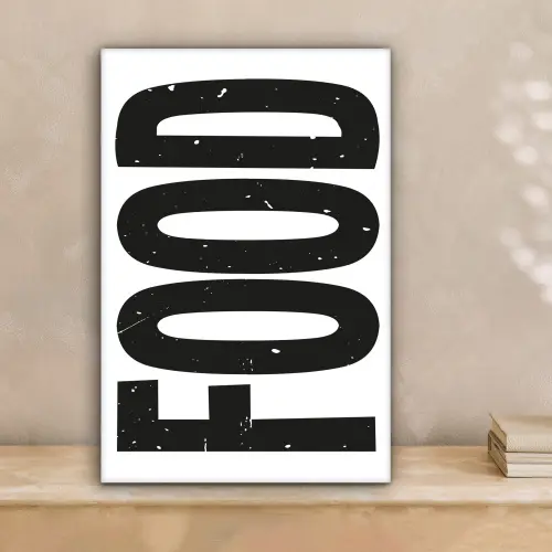 Food - Zwart - Wit - Decoratie canvas 2cm klein -sfeer1