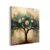 Boom - Kunst - Maan - Watercolor aluminium wit klein -3d