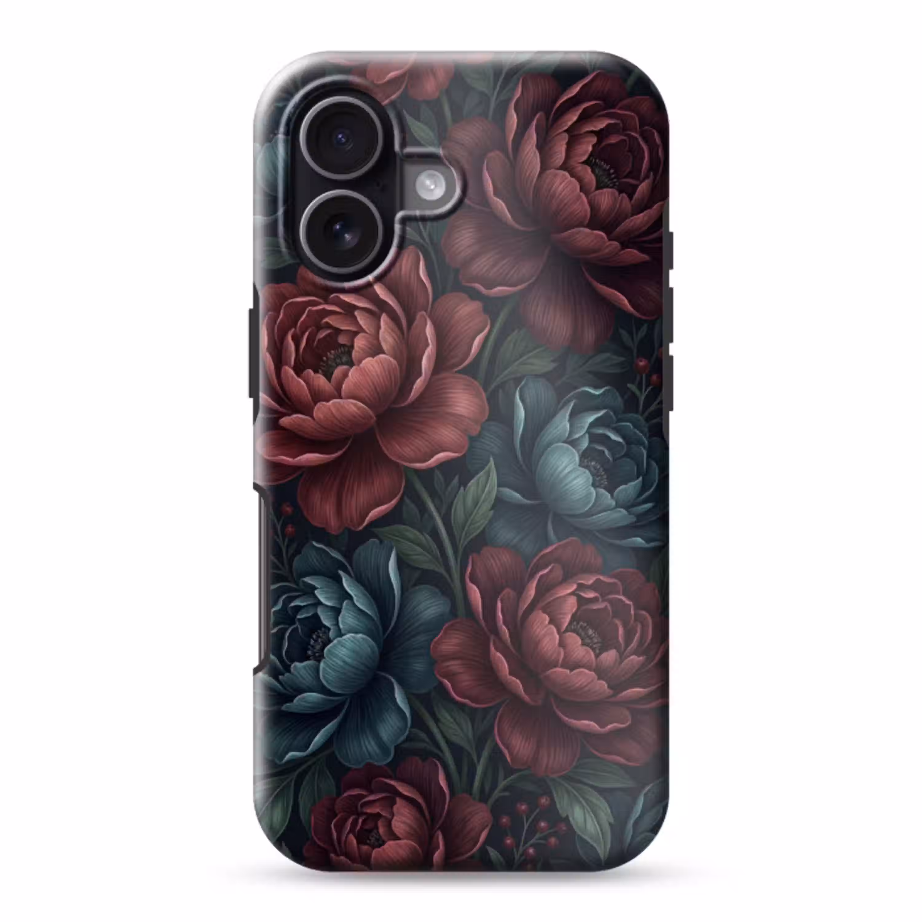 Bloemen - Patroon - Natuur - Klassiek - Donker Toughcase MagSafe Apple iPhone 17 klein -3d
