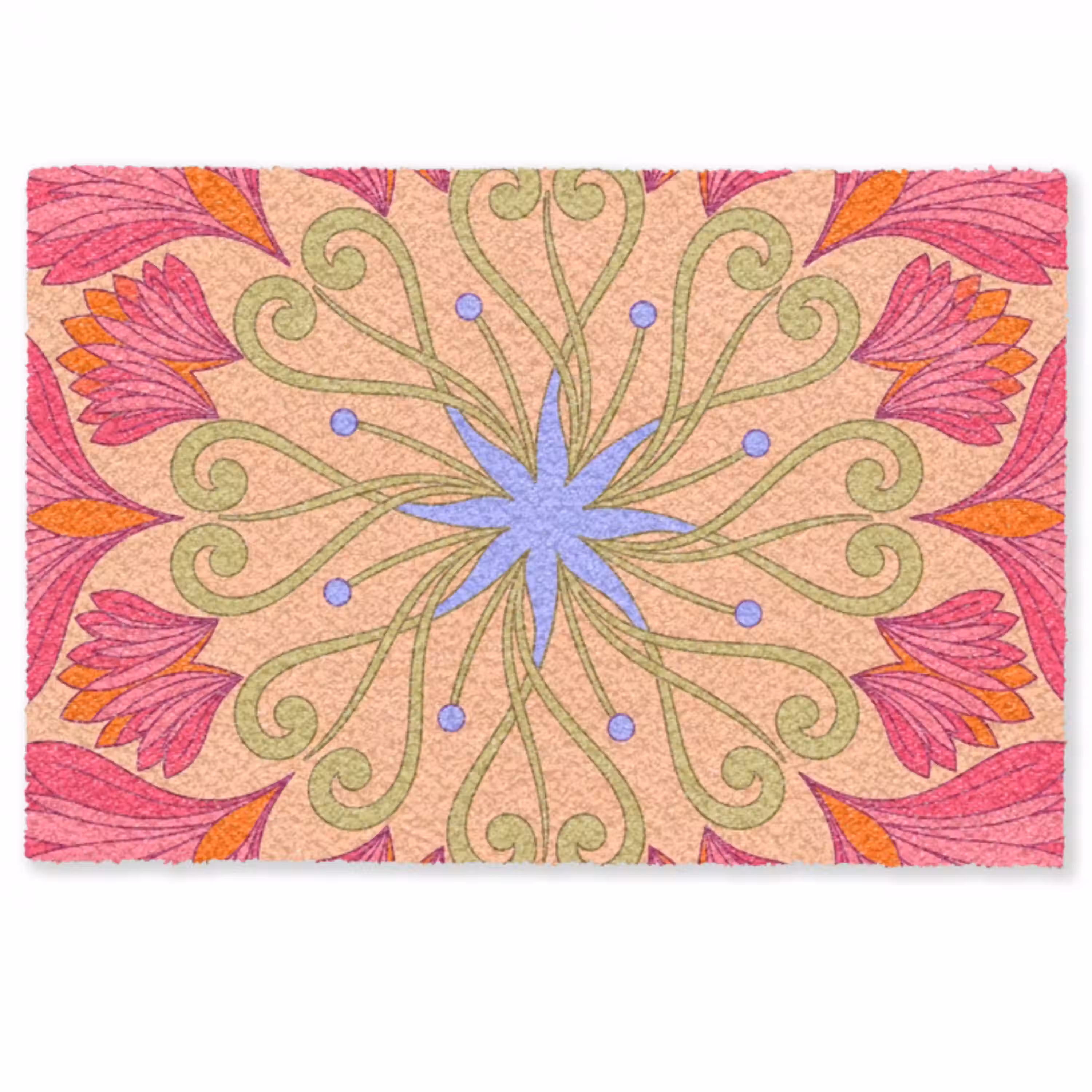 Bloemen - Patroon - Abstract - Roze - Decoratief Deurmat klein -zkaufland3d
