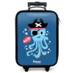Piraten octopus met een hoed Kinderkoffer - Zwart klein -zzz_website3d
