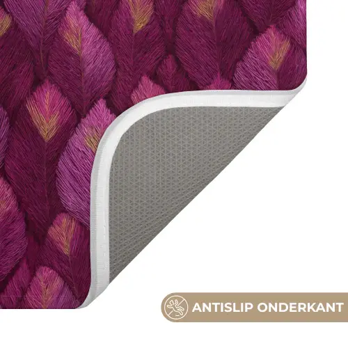 Bladeren - Patroon - Burgundy WCmat klein 1009 -USP_AntislipNL