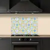 Zee - Geel - Blauw - Wit keuken achterwand spatscherm klein 900 -sfeer1
