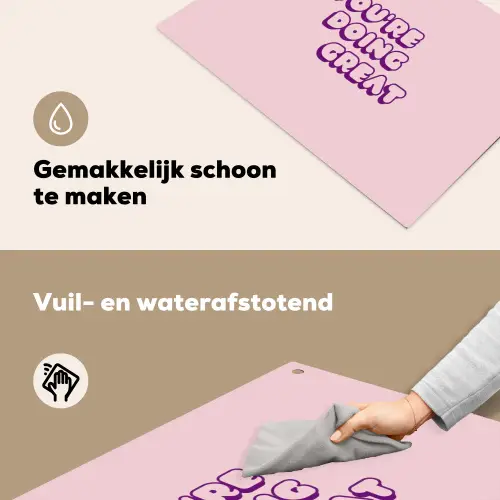 You're doing great - Roze - Bubble letters Inductie beschemer met haakjes klein -ky-schoon-nl