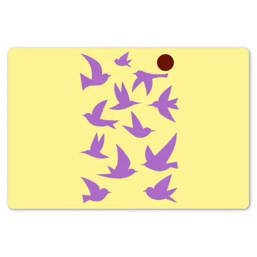 Vogels - Cirkel - Geel - Beweging Placemat vinyl groot -zzsfeer1_Kitchenyeah-website