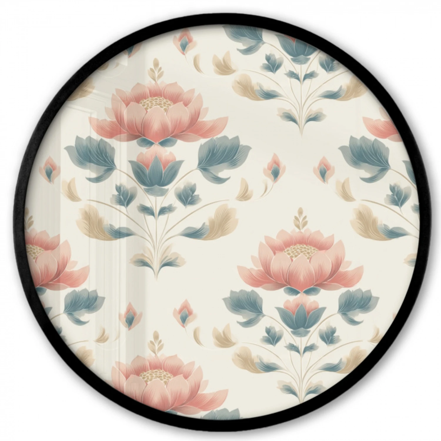 Lotus - Bloemen - Roze Fotolijst rond zonder passe partout klein 856 -3d