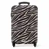 Zebra strepenmotief op zachtroze NBS - Handbagage koffer - Kinderen Unisex middel -productfoto_recht