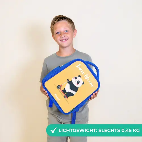 Panda - Step - Geel Kinderrugzak - Blauw middel -sfeer1_NL