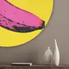 Banaan - Grafisch - Geel Akoestische PET Vilt - Rond klein -sfeer5_closeup