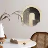 Boog -  Strepen - Minimalistisch - Zwart Wandcirkel kunststof plaat 5mm dik klein -sfeer4
