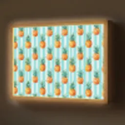 Ananas - Strepen - Groen Light Box met batterij (Wandlamp) middel 907 -z3d_website