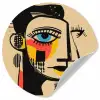 Geometrisch - Felle kleuren - Kubistische stijl Wandcirkel behangsticker klein -3d