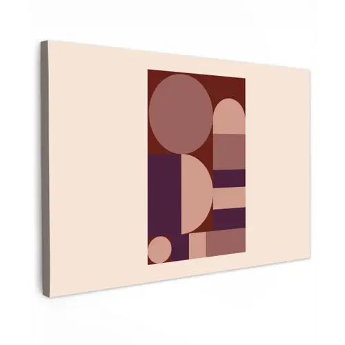 Geometrisch - Cirkels - Rood canvas 2cm klein -z3d