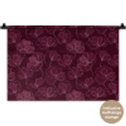 Bloemen - Patroon - Bordeauxrood Wandkleed katoen klein 269 -t3d_DE