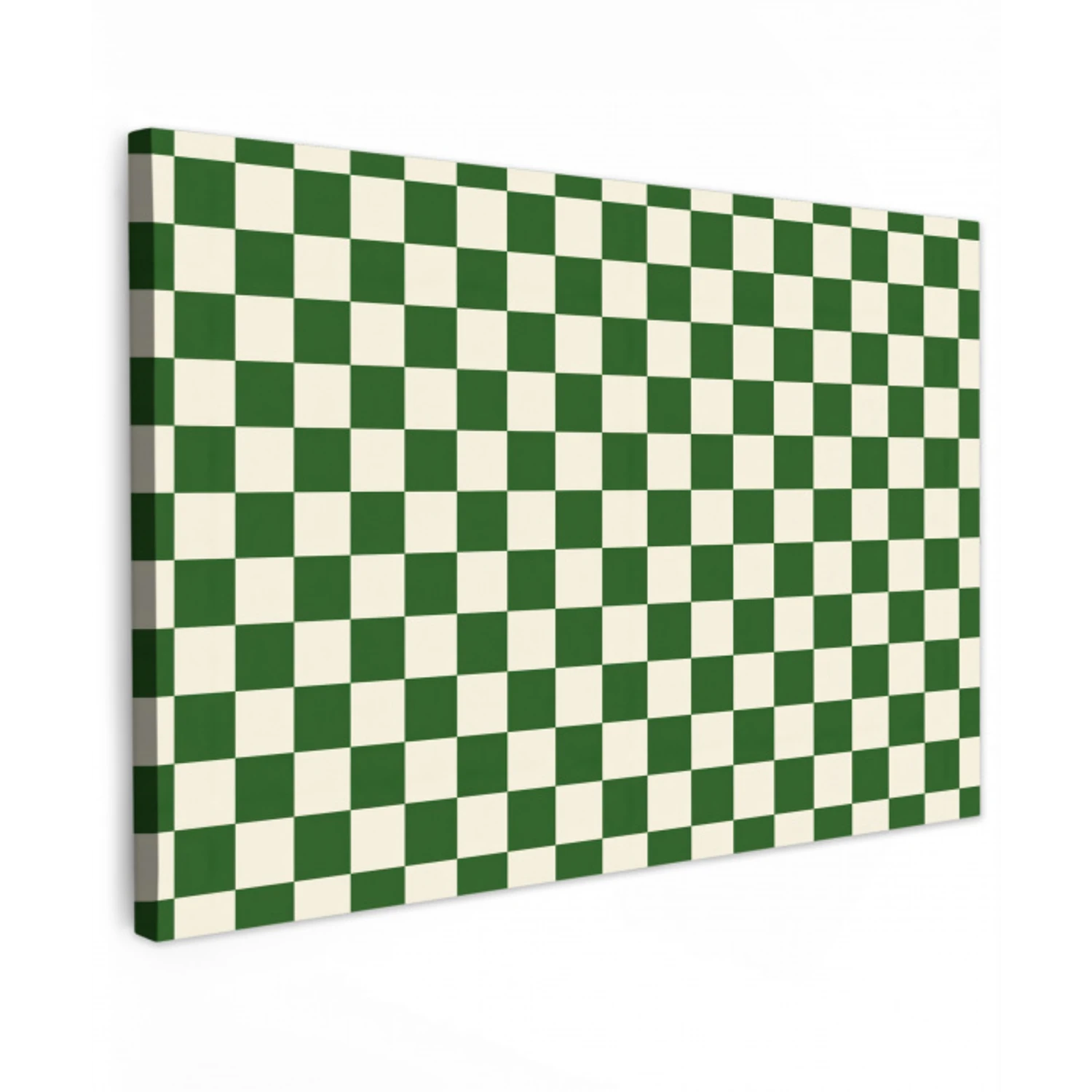 Schaakbord - Patroon - Groen canvas 2cm klein 34 -z3d