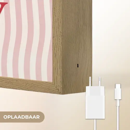 Tekst - Modern - Strepen Light Box met batterij (Wandlamp) middel -USP_websiteoplaadbaarNL