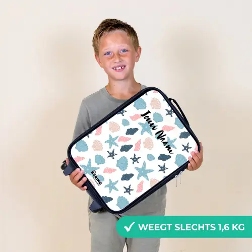 Schelpen patroon kleurrijk Kinderkoffer - Zwart klein -sfeer4_NL