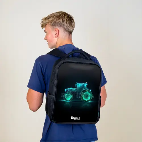 Neontractor op zwarte ondergrond Rugzak - Zwart middel -sfeer8