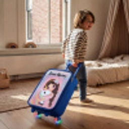 Meisje - Eenhoorn - Glitter Kinderkoffer - Blauw klein -sfeer1