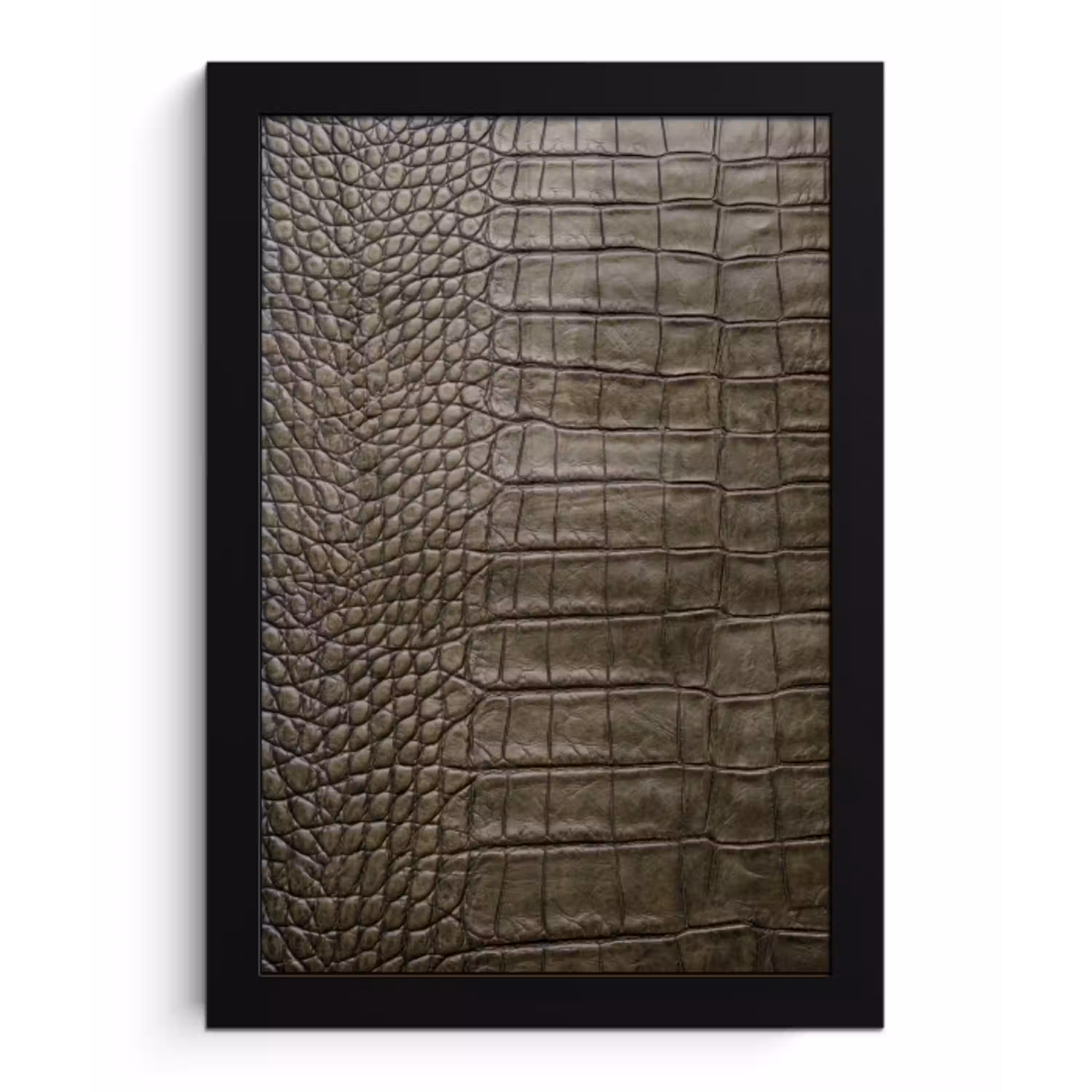 Krokodillenleer - Structuur - Groen fotolijst zwart zonder passe partout klein -3d