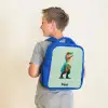 Dino - Dier - Groen - Oranje Kinderrugzak - Blauw middel -sfeer2