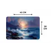 Golven - Zee - Kleurrijk - Rotsen Placemat vinyl groot -specs