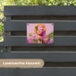 Vrouw - Abstract - Cirkel - Bloemen tuinposter los doek klein -sfeer3