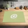 Kiwi - Lijntekening - Minimalistisch - Groen Inductie beschermer vinyl 3mm klein -sfeer5