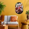 Bloemen - Roze - Zwart - Flora - Botanisch Wandcirkel Ovaal Forex klein -sfeer4