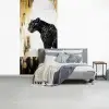 Panter - Zwart - Abstract - Goud fotobehang vinyl groot -slaapkamer