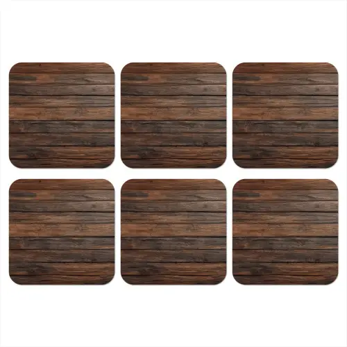Houten plankpatroon - Warmte - Natuurlijk onderzetter kurk middel -3d