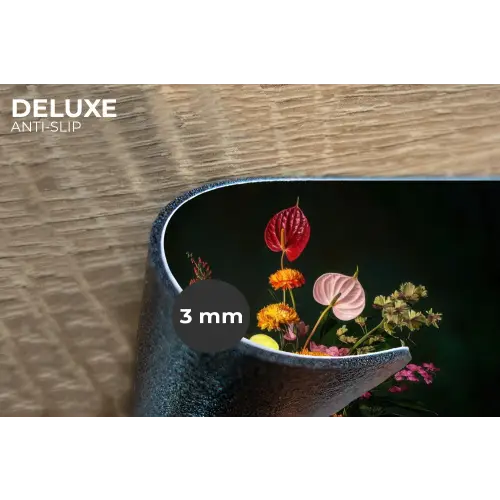 Bloemen - Vaas - Zwart Placemat vinyl groot -closeup