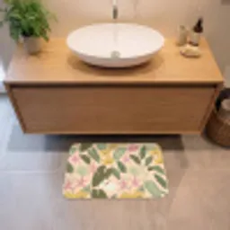 Patroon - Bloemen - Kleurrijk Badmat klein -sfeer1