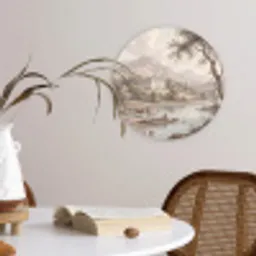Landhuis - Rivier - Vee Wandcirkel kunststof plaat 5mm dik klein -sfeer4